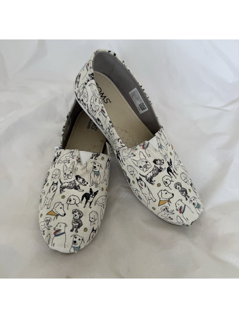 TOMS Alpargata Belmont White Office Dogs Shoes Size 8 Sneakers Black & White